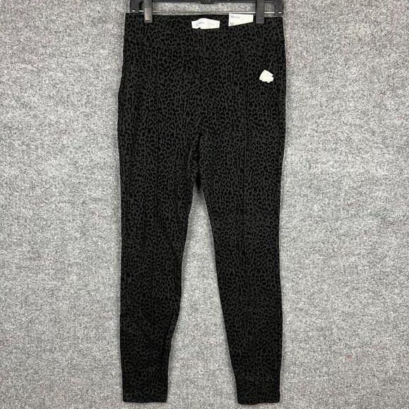 NEW WOMEN'S OLD‎ NAVY LEOPARD PRINT VELVET STEVIE PANTS - M - Picture 1 of 8